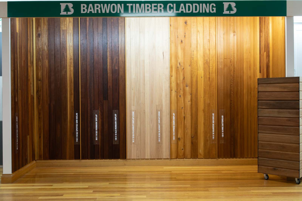 showroom timber cladding display