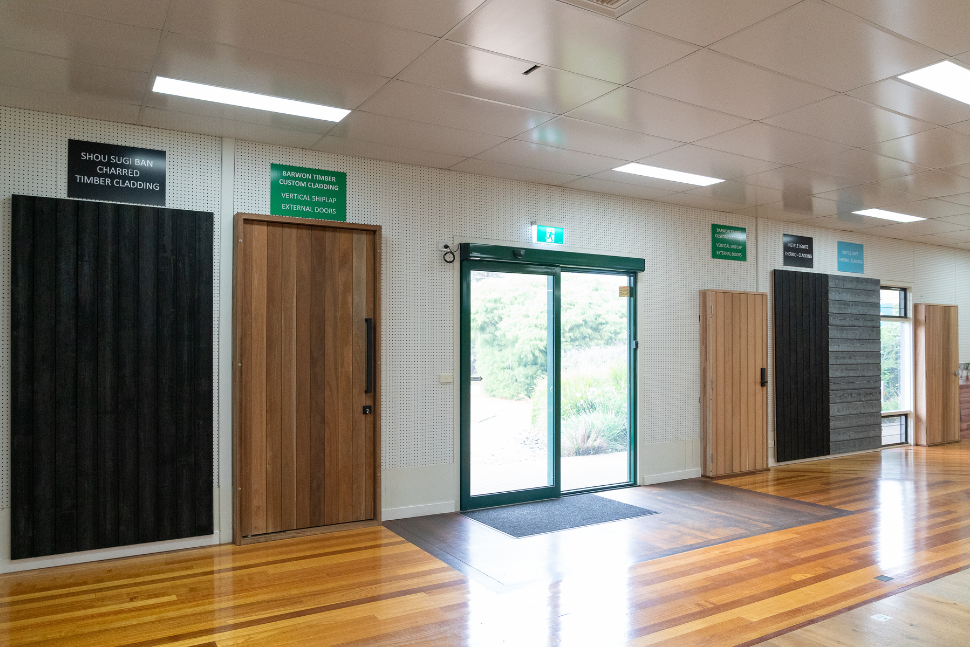 Timber Cladded Door at Barwon Timber Showroom